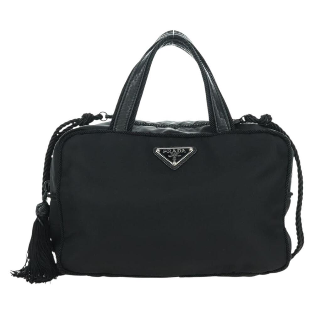 Prada Nylon Fringe Handbag Black